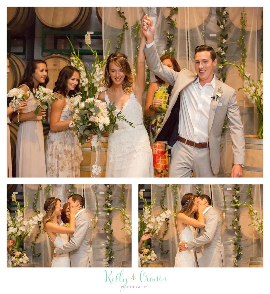 A couple celebrates their wedding | Kelly Cronin Photography | Cape Cod Wedding Photographer