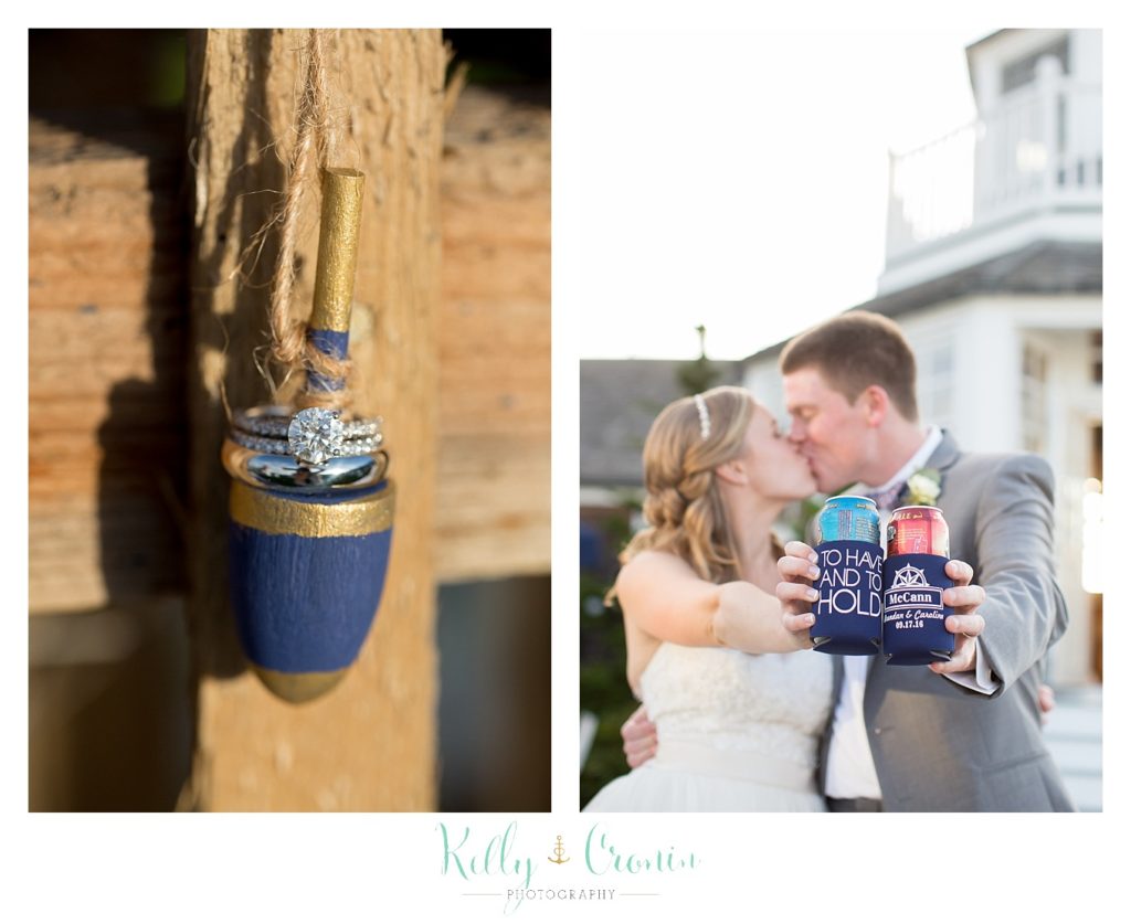 A newlywed couple kiss | Kelly Cronin Photography | Cape Cod Wedding Photographer