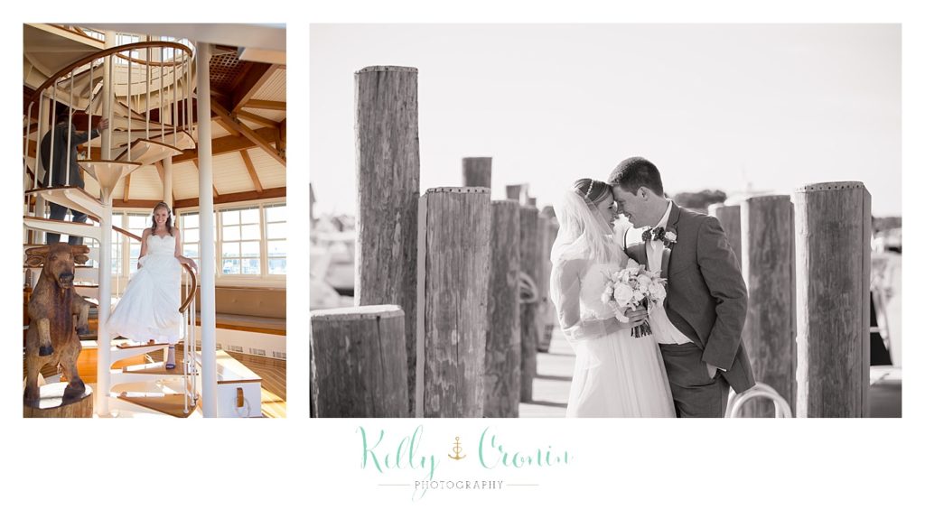 A newly married couple kiss | Kelly Cronin Photography | Cape Cod Wedding Photographer
