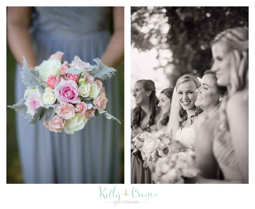 A bridal party watches the ceremony | Kelly Cronin Photography | Cape Cod Wedding Photographer