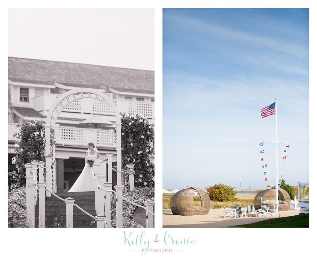 A flag flies in the wind | Kelly Cronin Photography | Cape Cod Wedding Photographer