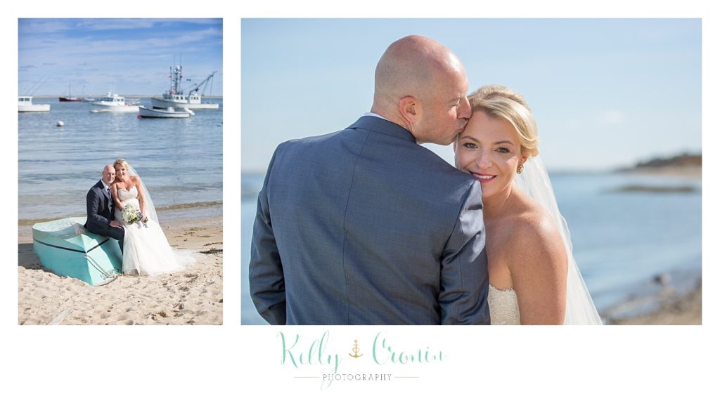 A groom kisses his bride | Kelly Cronin Photography | Cape Cod Wedding Photographer