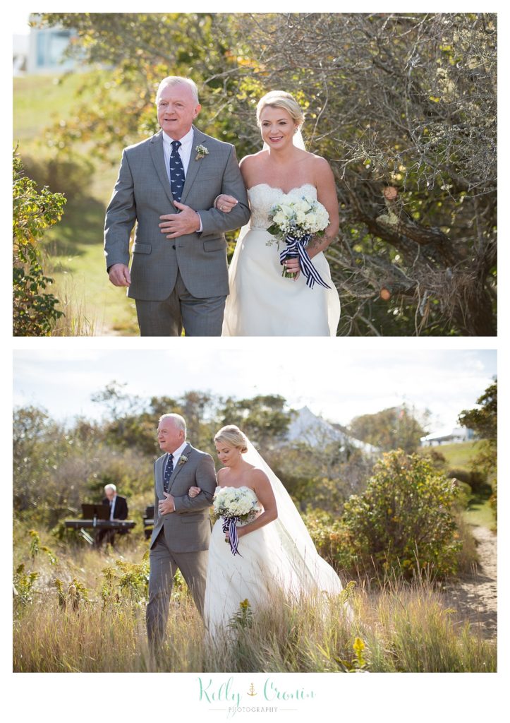 A couple walks down the aisle | Kelly Cronin Photography | Cape Cod Wedding Photographer