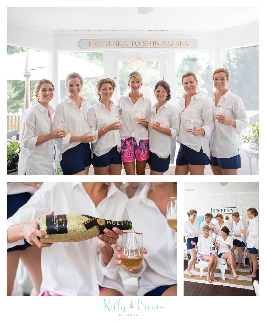 Bridesmaids get ready for the big day  | Kelly Cronin Photography | Cape Cod Wedding Photographer