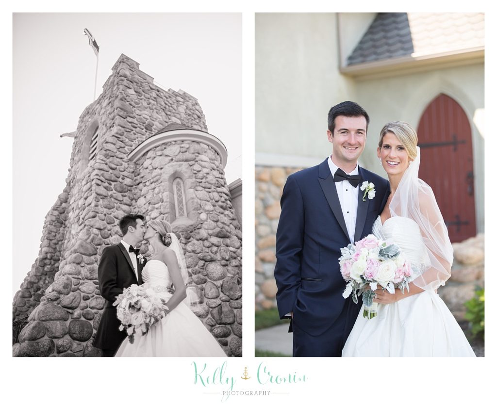 A couple kiss  | Kelly Cronin Photography | Cape Cod Wedding Photographer