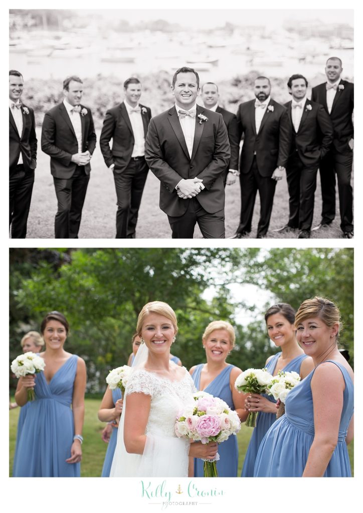 A wedding party poses together  | Kelly Cronin Photography | Cape Cod Wedding Photographer