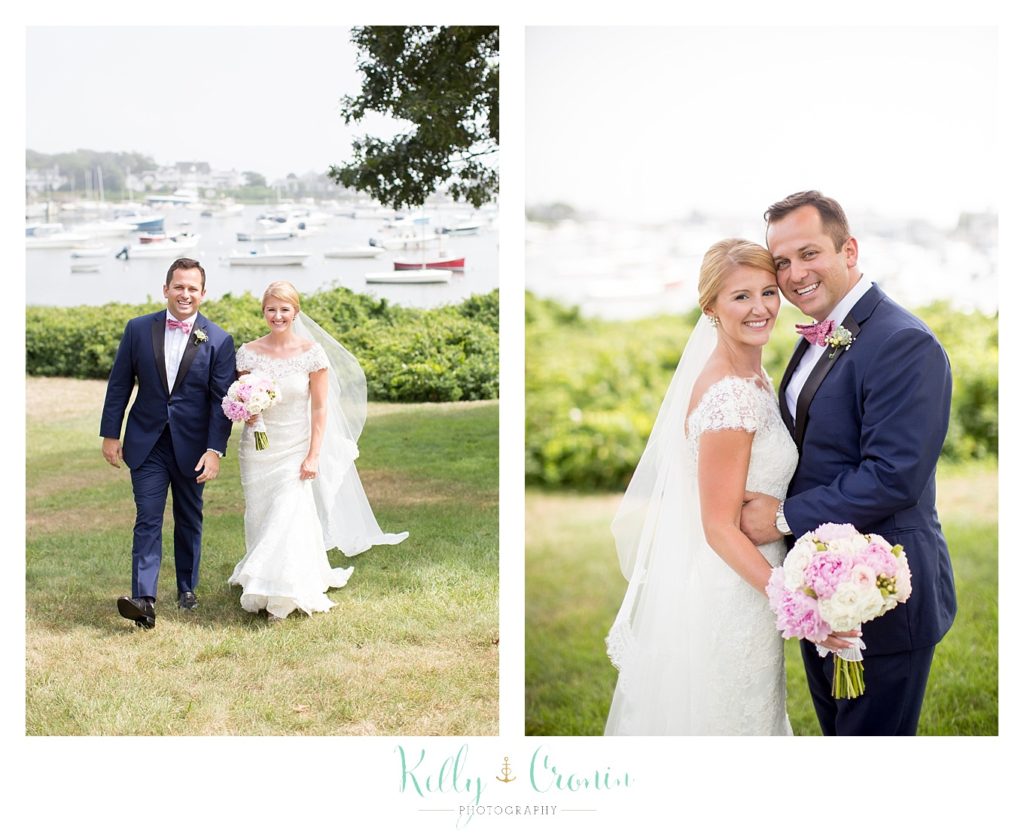 A groom and bride embrace  | Kelly Cronin Photography | Cape Cod Wedding Photographer