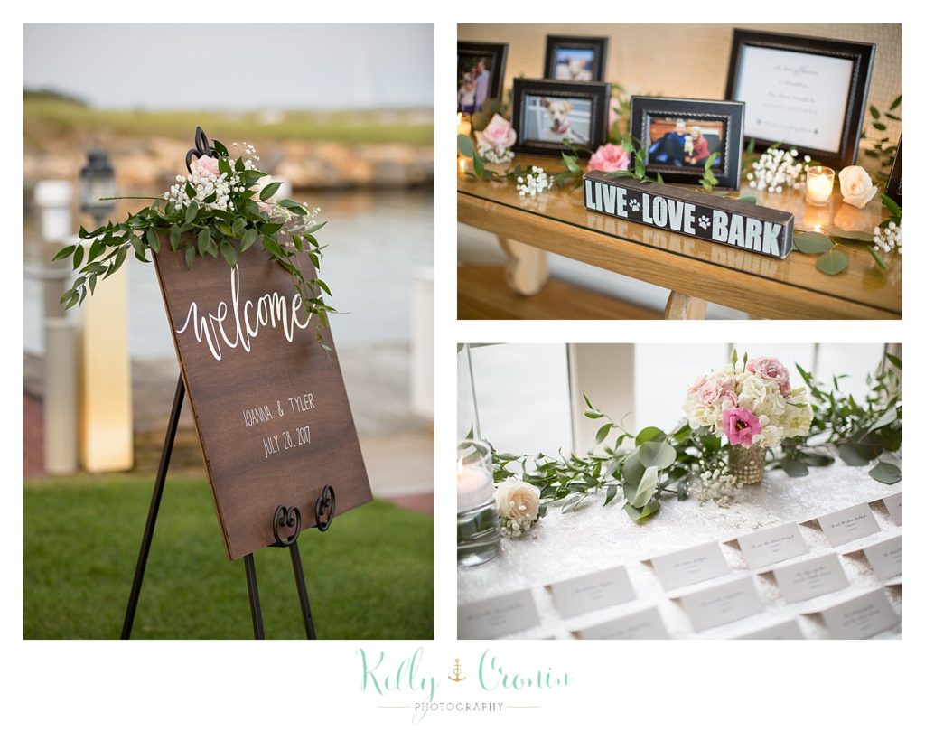A venue is decorated for a wedding  | Kelly Cronin Photography | Cape Cod Wedding Photographer