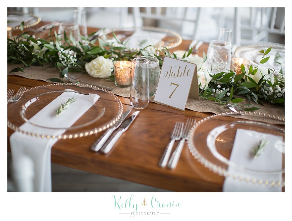 A table is decorated  | Kelly Cronin Photography | Cape Cod Wedding Photographer