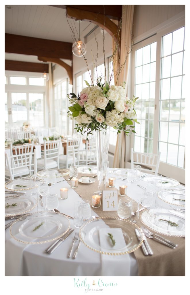 A table has been decorated  | Kelly Cronin Photography | Cape Cod Wedding Photographer