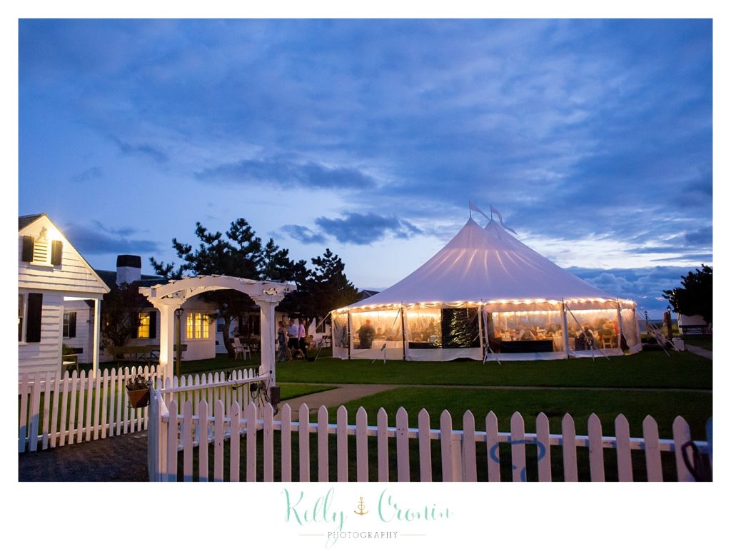 A building has it's lights on | Kelly Cronin Photography | Cape Cod Wedding Photographer