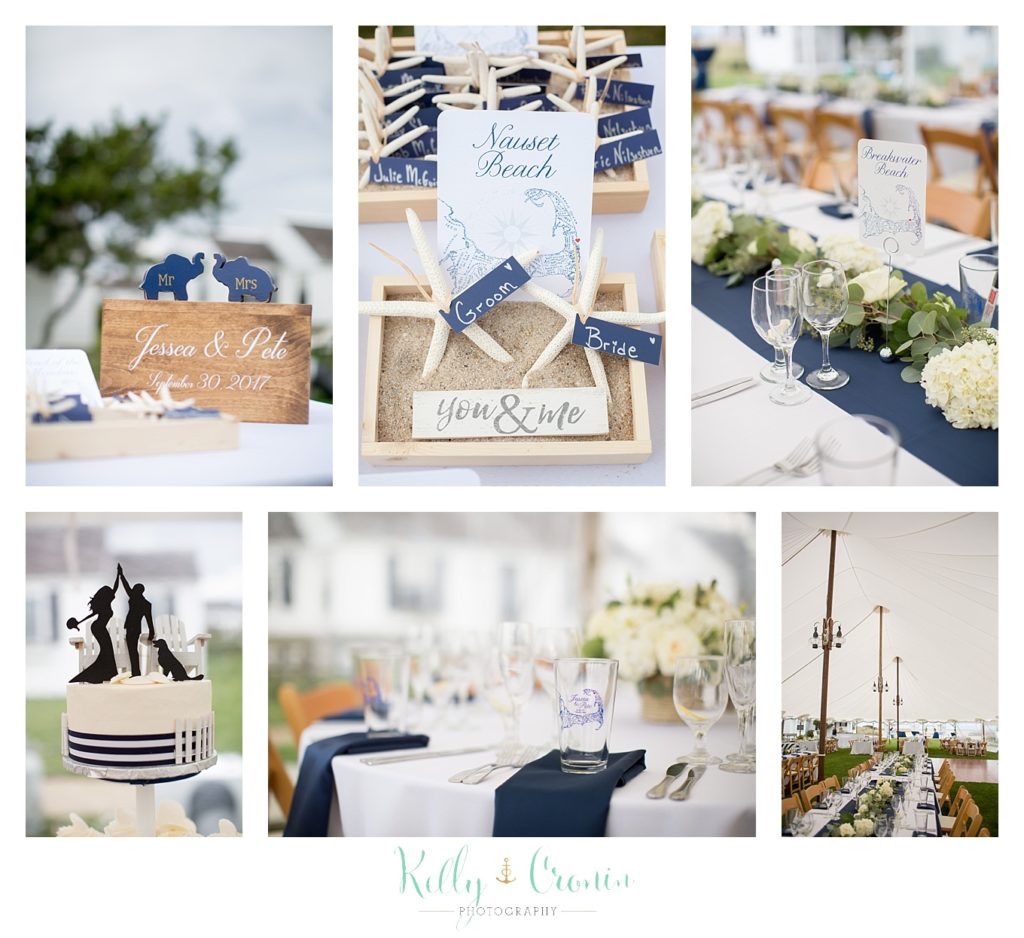 A hall is decorated for a wedding | Kelly Cronin Photography | Cape Cod Wedding Photographer