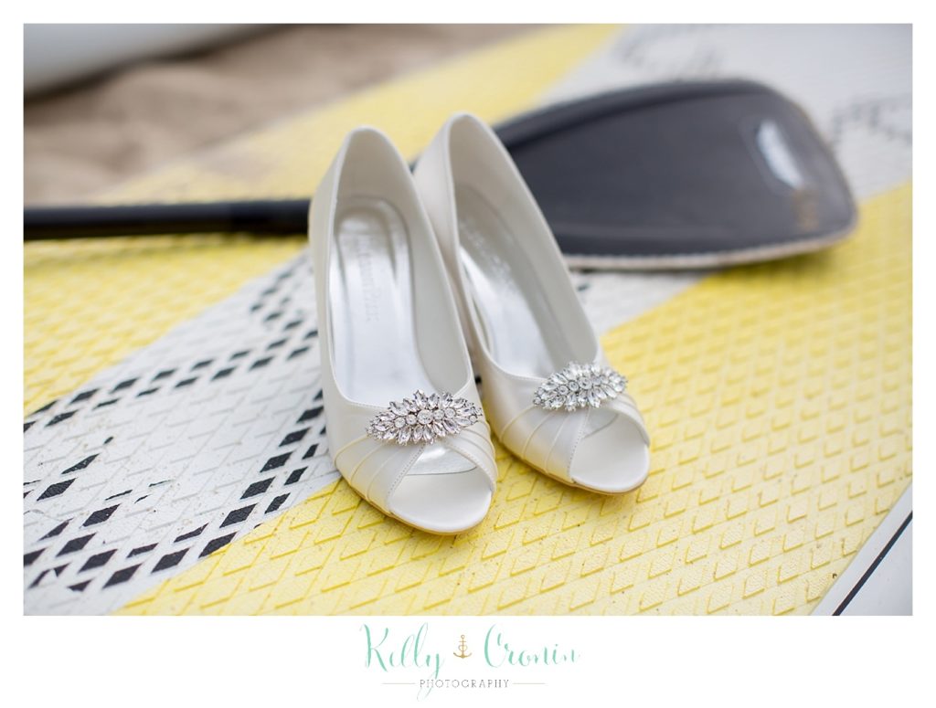 Shoes are on display | Kelly Cronin Photography | Cape Cod Wedding Photographer