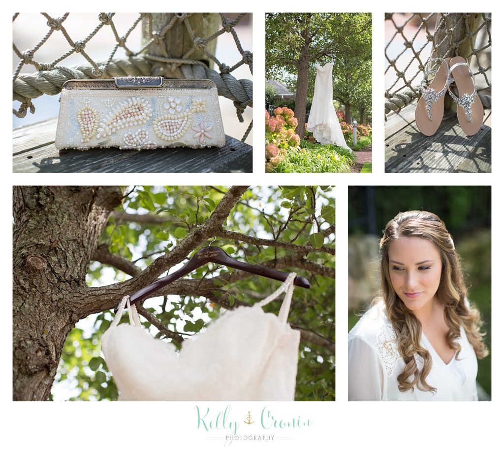 A cake is decorated | Kelly Cronin Photography | Cape Cod Wedding Photographer 