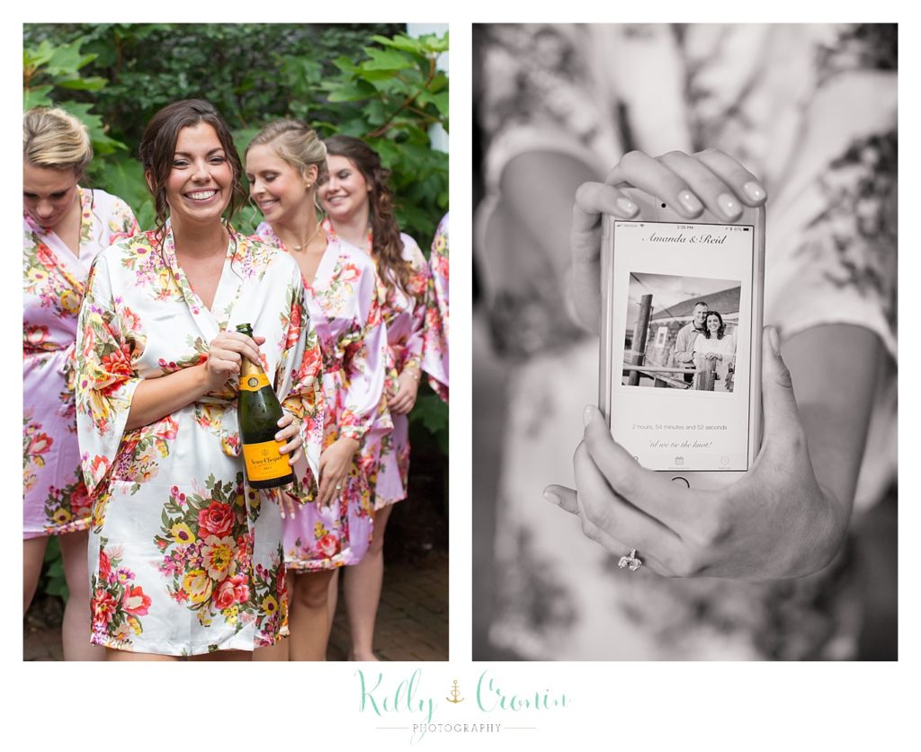 A woman holds a bottle | Kelly Cronin Photography | Cape Cod Wedding Photographer
