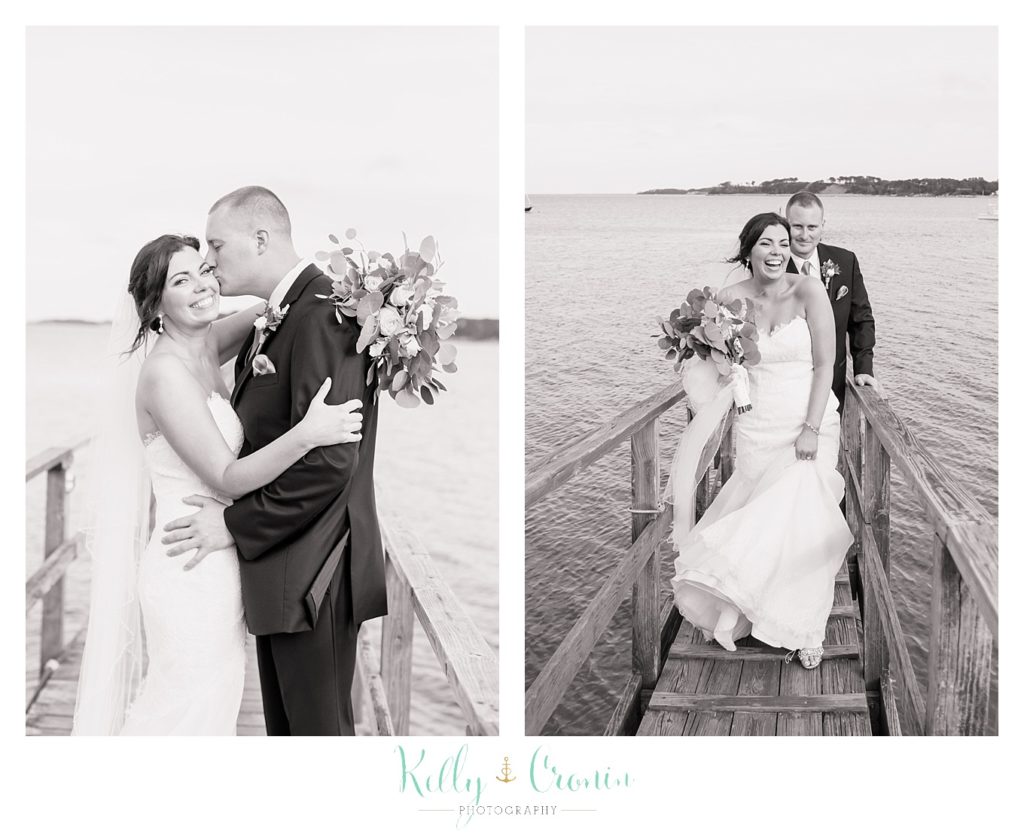 A newlywed couple celebrate together | Kelly Cronin Photography | Cape Cod Wedding Photographer