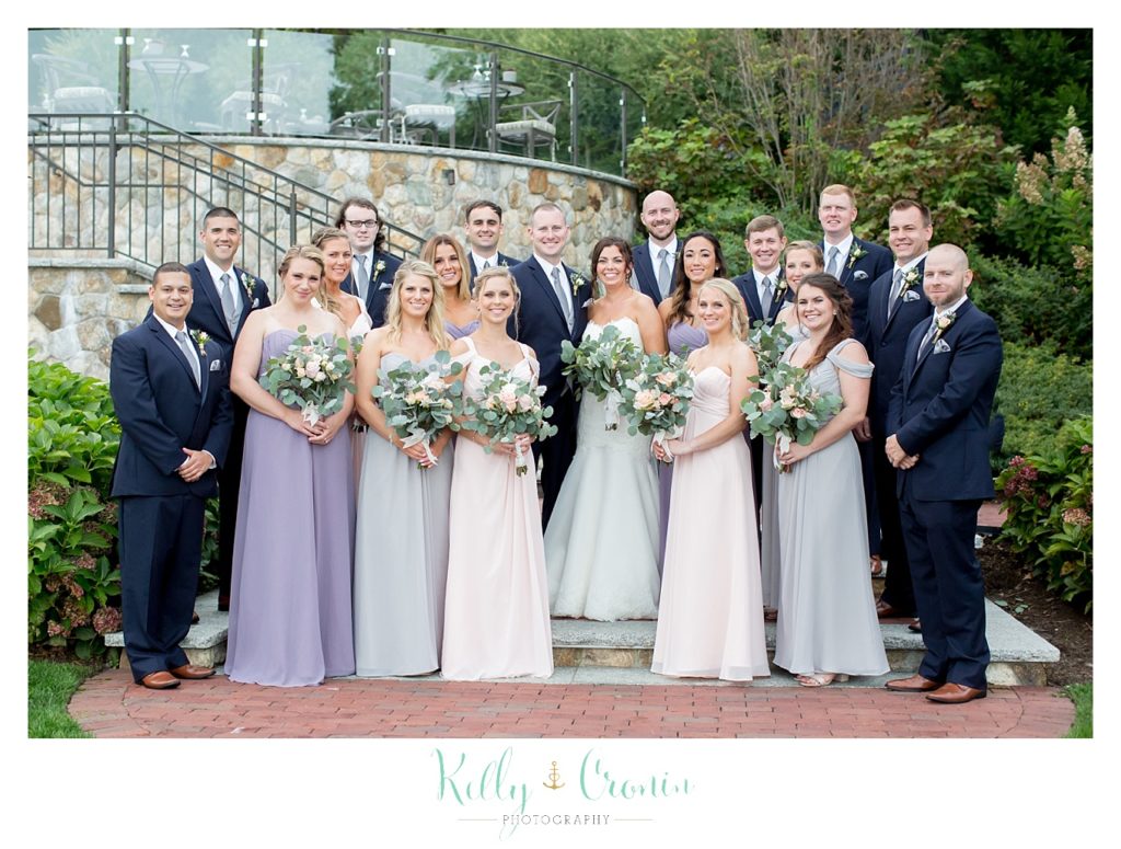 A wedding party poses together | Kelly Cronin Photography | Cape Cod Wedding Photographer