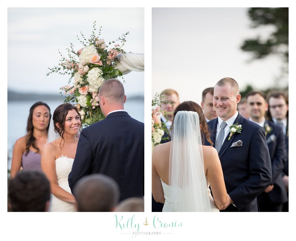 A man says his vows to his bride | Kelly Cronin Photography | Cape Cod Wedding Photographer