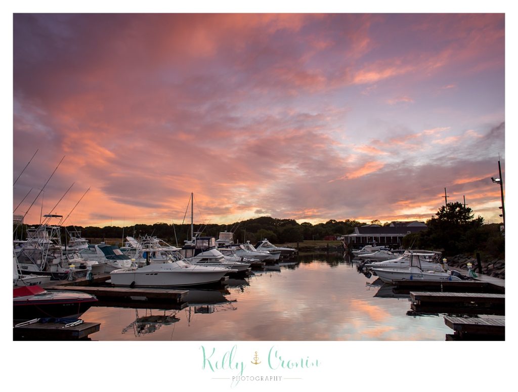 Boats are in a harbor  | Kelly Cronin Photography | Cape Cod Wedding Photographer