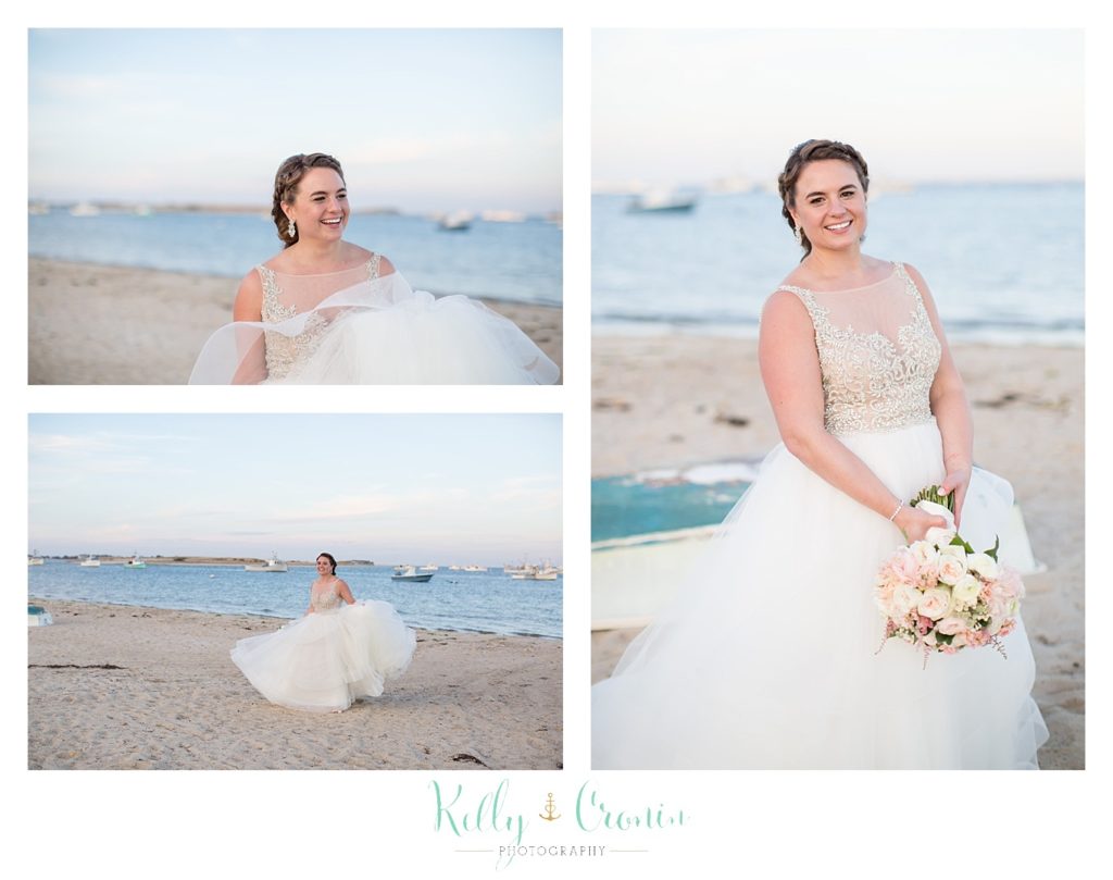 A bride on the beach | Kelly Cronin Photography | Cape Cod Wedding Photographer