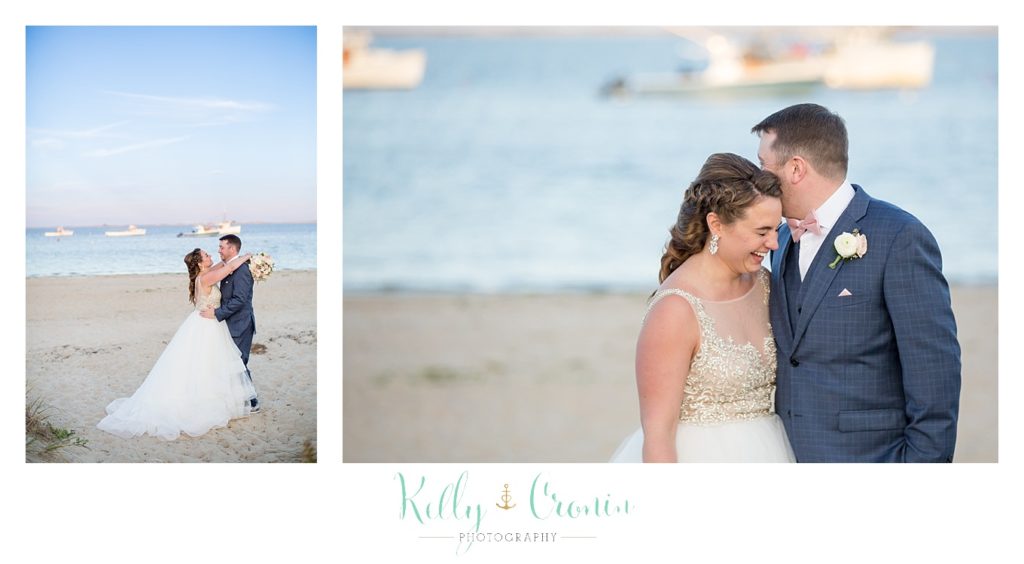 A man whispers to his bride | Kelly Cronin Photography | Cape Cod Wedding Photographer