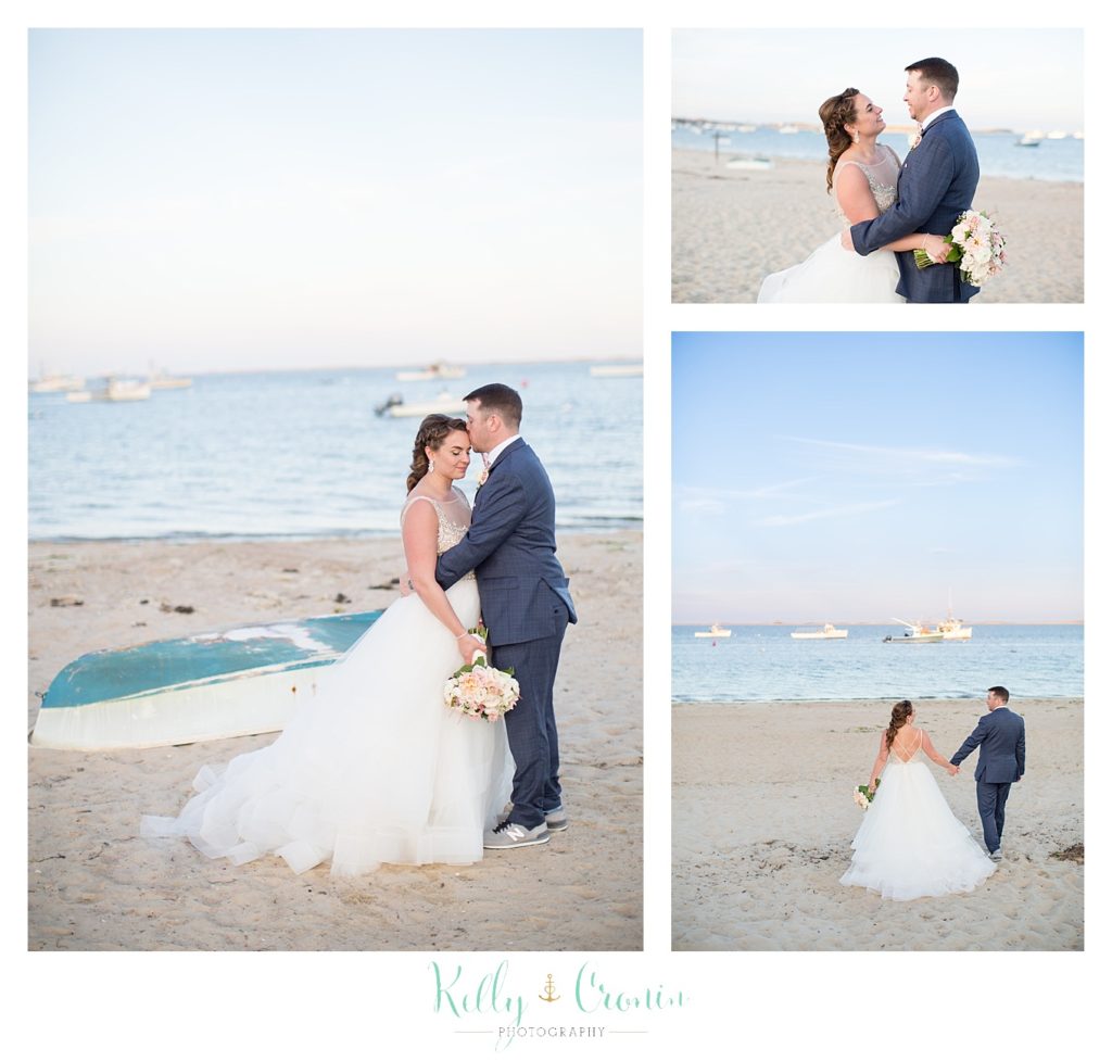 A woman holds onto her new husband | Kelly Cronin Photography | Cape Cod Wedding Photographer