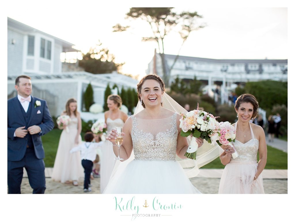 A bride laughs | Kelly Cronin Photography | Cape Cod Wedding Photographer