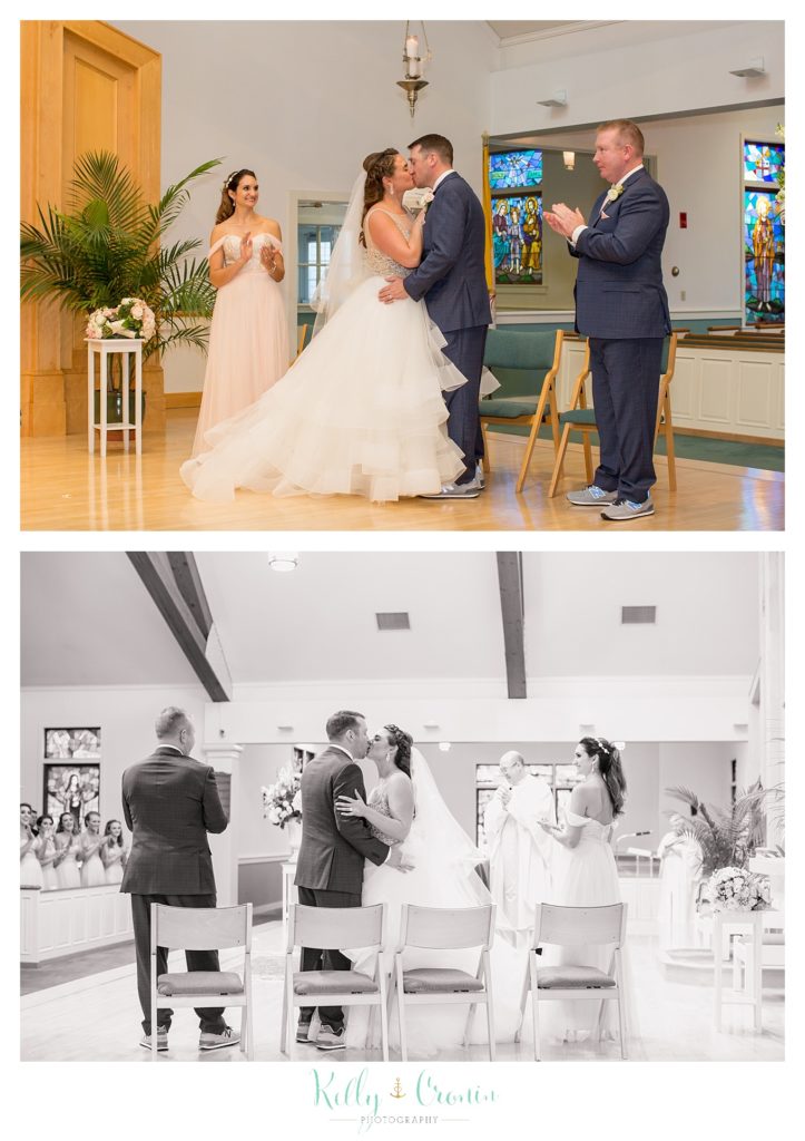 A couple shares their first dance | Kelly Cronin Photography | Cape Cod Wedding Photographer