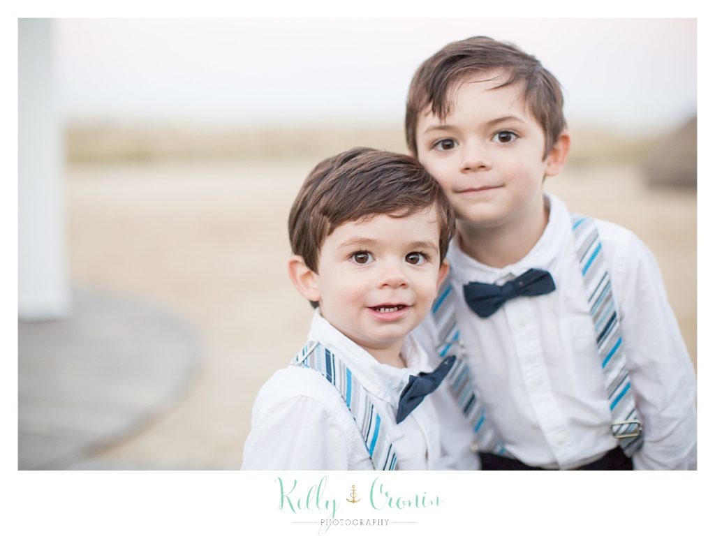 Two boys smile | Kelly Cronin Photography | Cape Cod Wedding Photographer