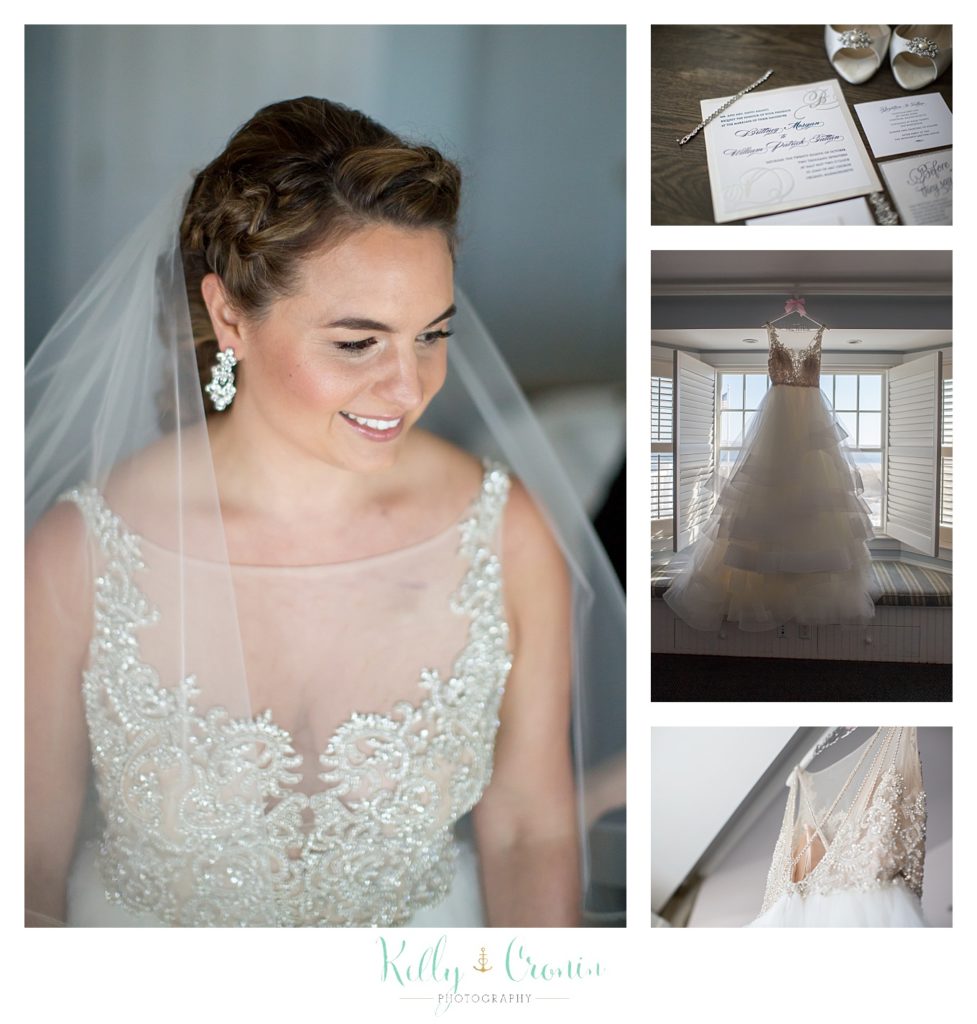 A dress hangs | Kelly Cronin Photography | Cape Cod Wedding Photographer