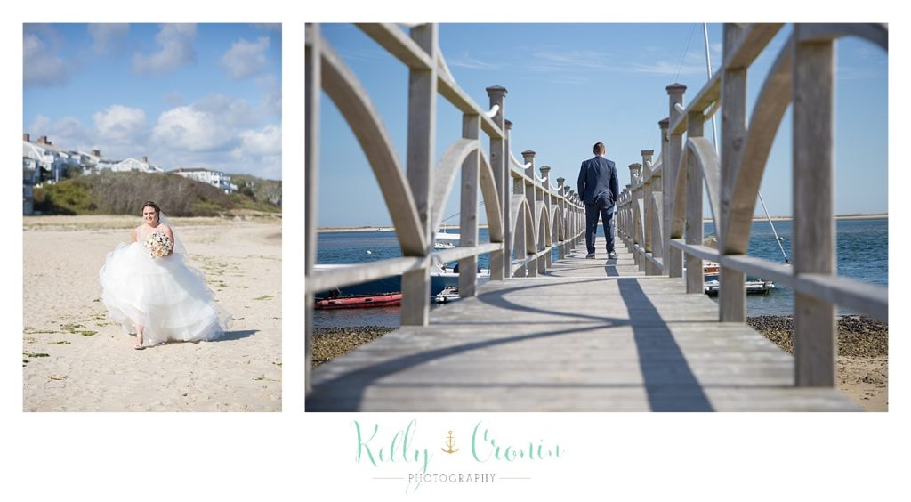 A man walks along a bridge | Kelly Cronin Photography | Cape Cod Wedding Photographer
