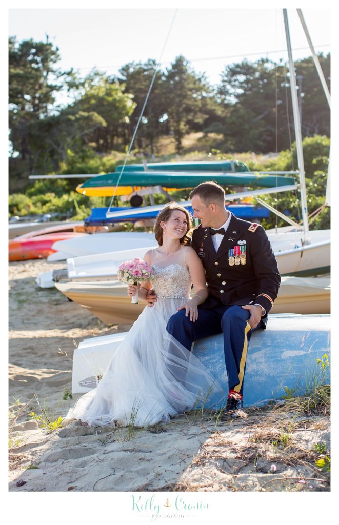 A bride looks up at her groom | Wedding Photographer in Cape Cod | Kelly Cronin Photography