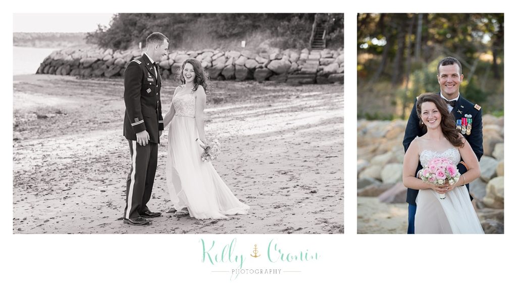 A couple walk along the shore | Wedding Photographer in Cape Cod | Kelly Cronin Photography