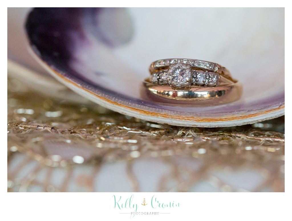 Wedding rings are displayed | Wedding Photographer in Cape Cod | Kelly Cronin Photography