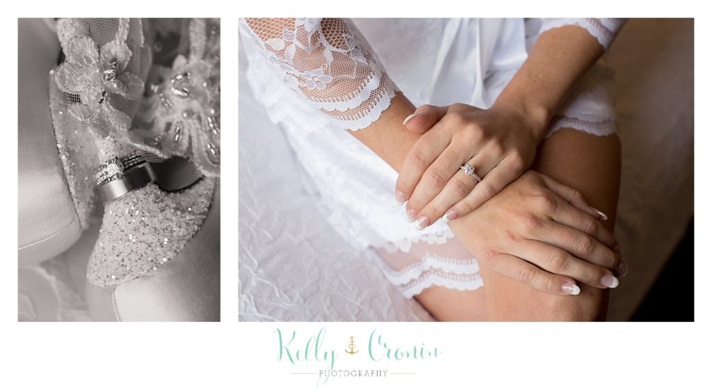 A bride claps her hands, wedding held at the White Cliffs Country club and captured by Kelly Cronin Photography