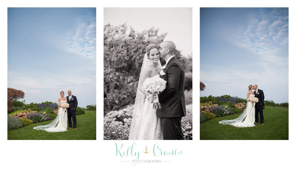 A groom kisses his bride, wedding held at the White Cliffs Country club and captured by Kelly Cronin Photography
