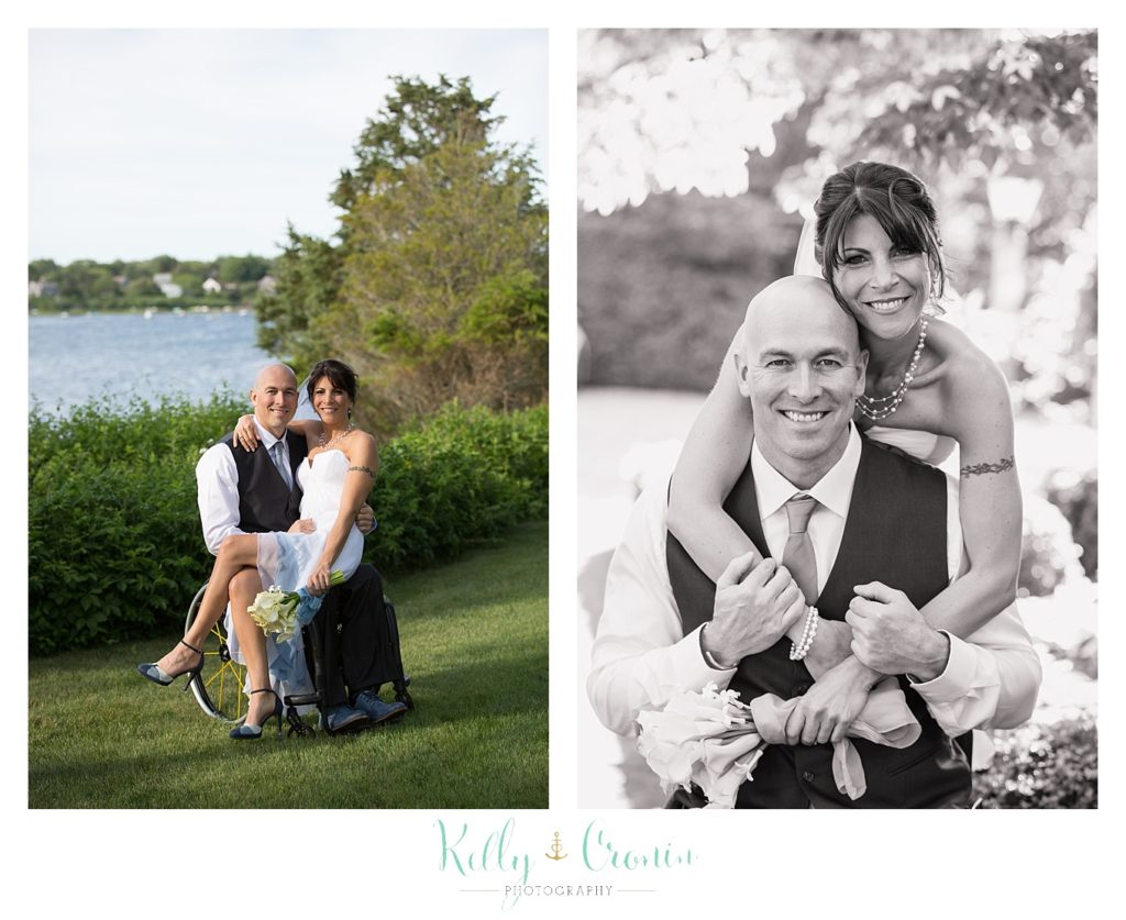 A man poses for photos with his wife | Kelly Cronin Photography | Chatham Wedding Photographer