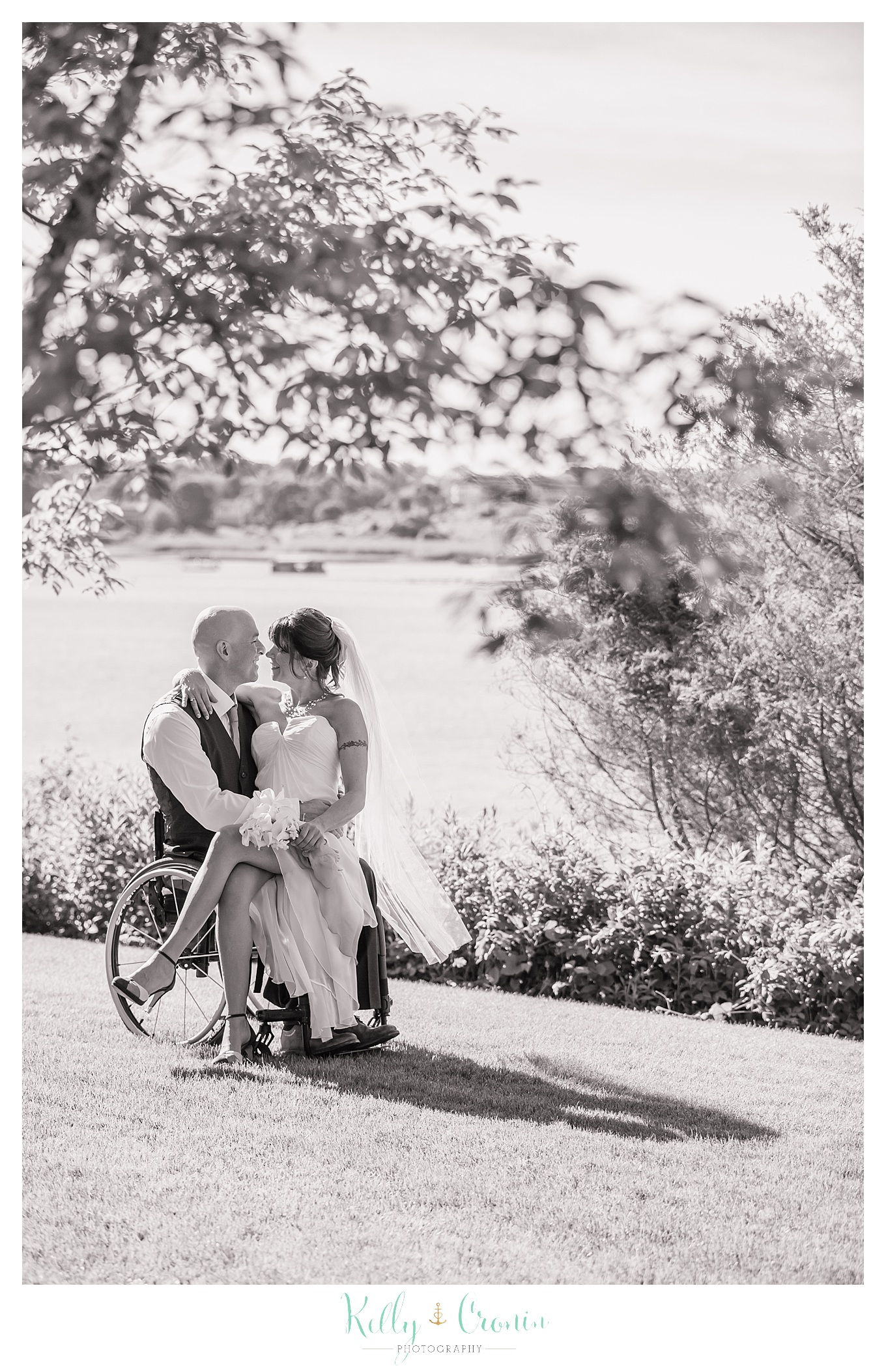 A newlywed couple share an intimate moment | Kelly Cronin Photography | Chatham Wedding Photographer