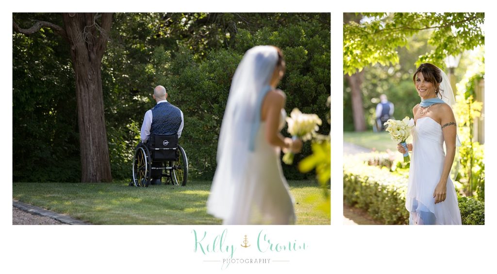 A bride chases after her groom | Kelly Cronin Photography | Chatham Wedding Photographer