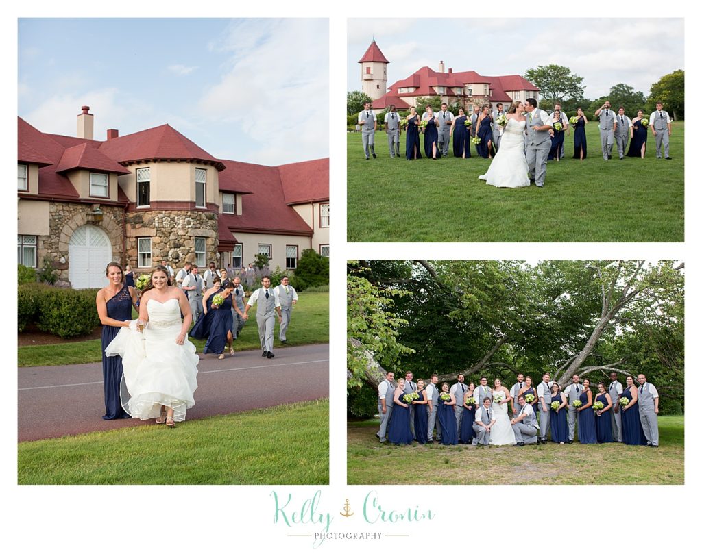 A wedding party celebrates the occasion | Kelly Cronin Photography | Ocean Edge Resort and Golf Club