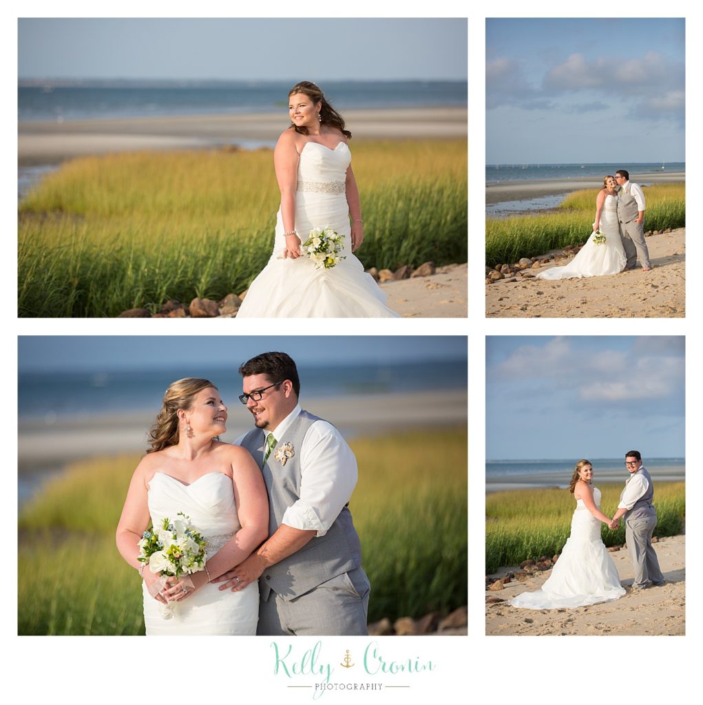 A couple stand at the shoreline | Kelly Cronin Photography | Ocean Edge Resort and Golf Club