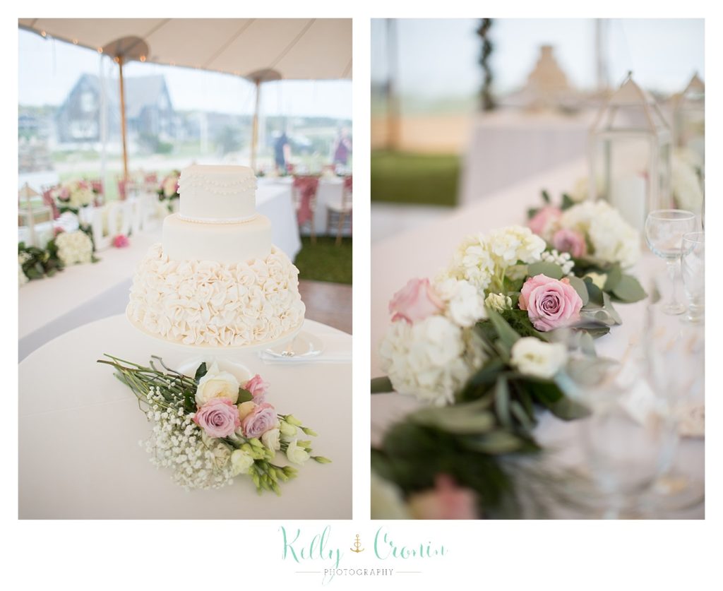 Flowers are arranged for a wedding | Kelly Cronin | Wing's Neck Light 