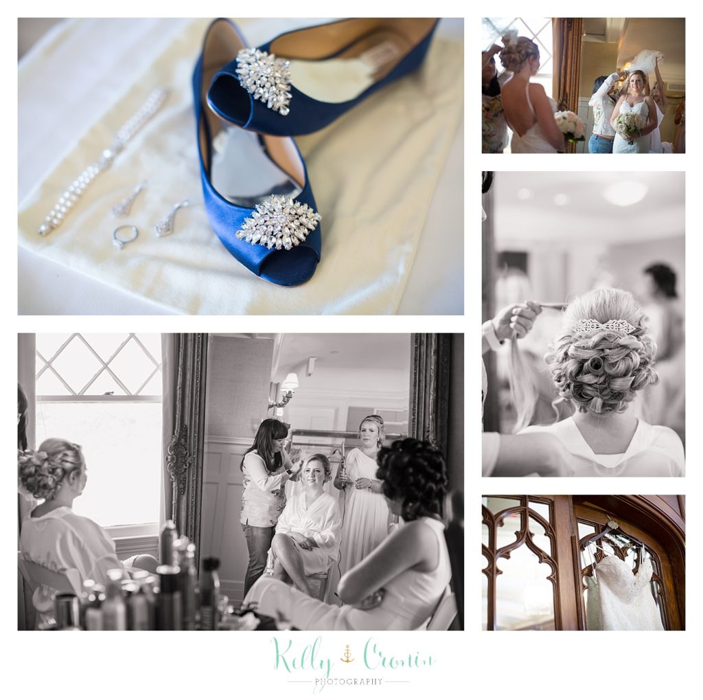 A bride gets ready for her wedding | Kelly Cronin Photography | Resort Wedding in Cape Cod