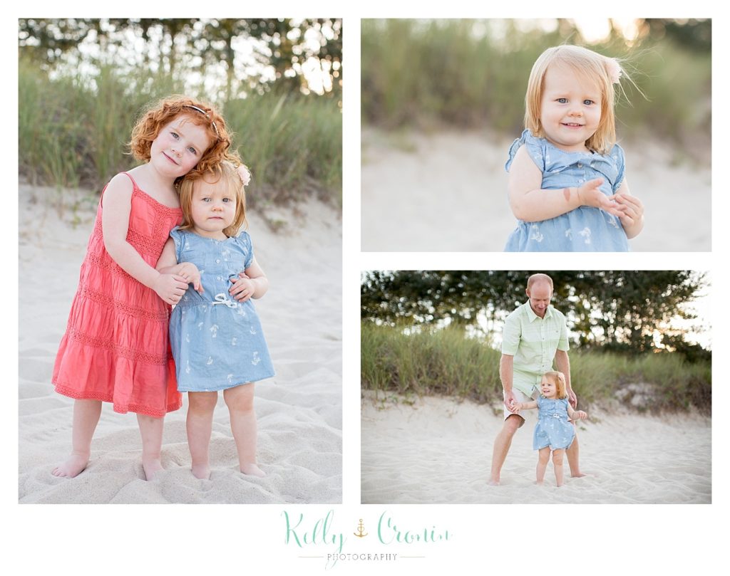 Sisters stand in the sand  | Kelly Cronin Photography | Seaside Photography