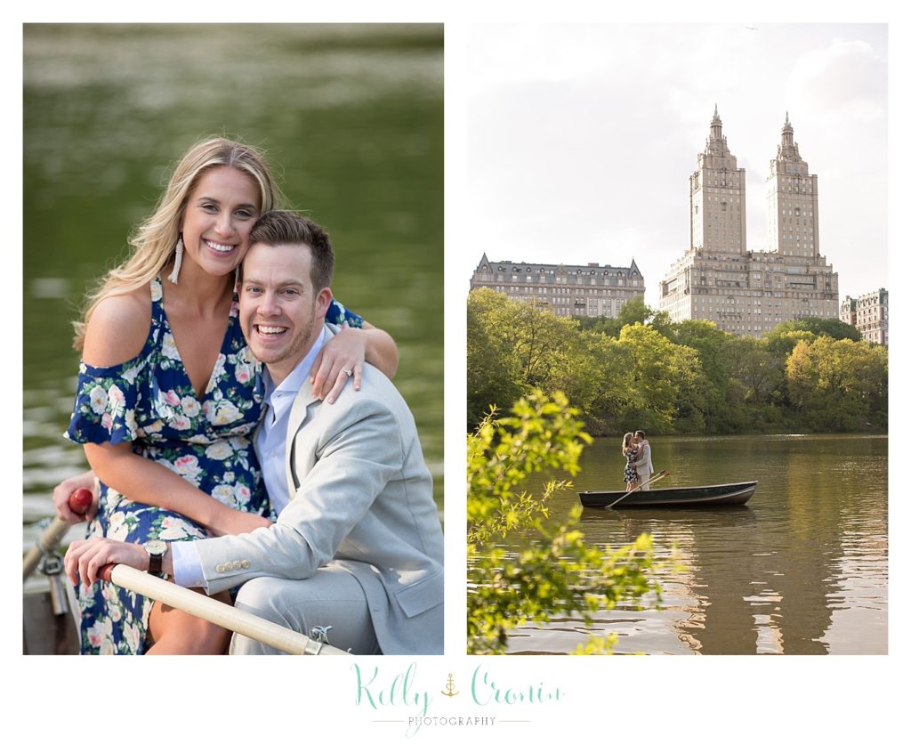 A woman embraces her fiance  | Kelly Cronin Photography | NYC Engagement Shoot