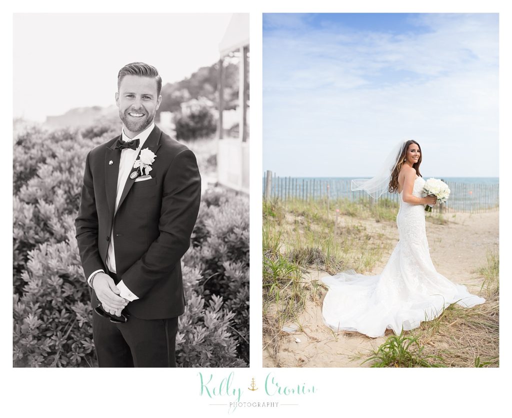 A couple stands near the shore before their wedding | Kelly Cronin Photography | Cape Cod love story