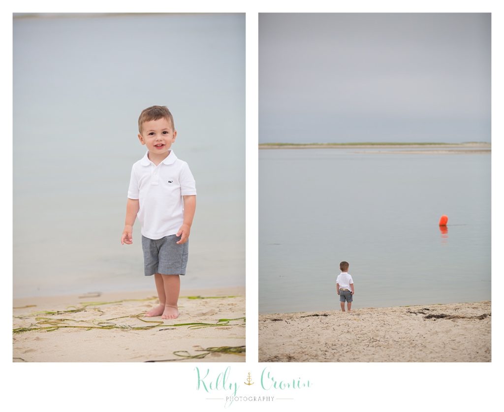 A boy takes a walk on the shore  | Kelly Cronin Photography | Seaside Session in Cape Cod